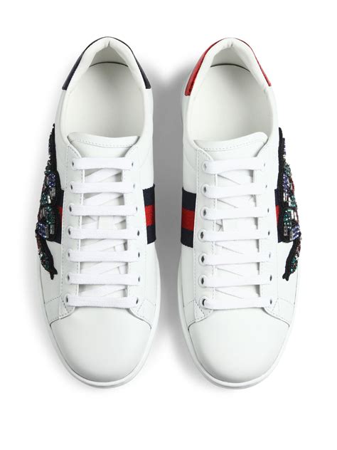 gucci low top sneakers snake|Gucci embroidered snake sneakers.